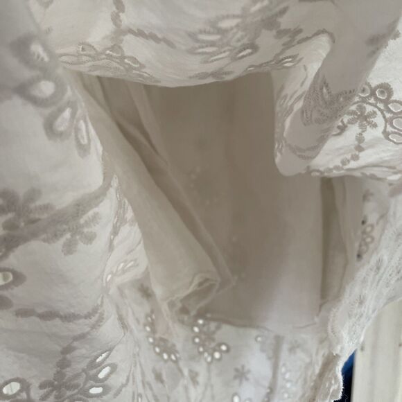 Valentina Naldi Off the Shoulder Dress NEW Sz L White Eyelet Lace Made in Italy - Picture 8 of 10